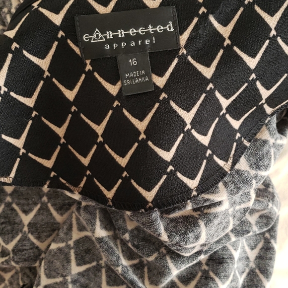 Black & Tan Geometric Dress with Ruffle He… - Picture 7 of 8